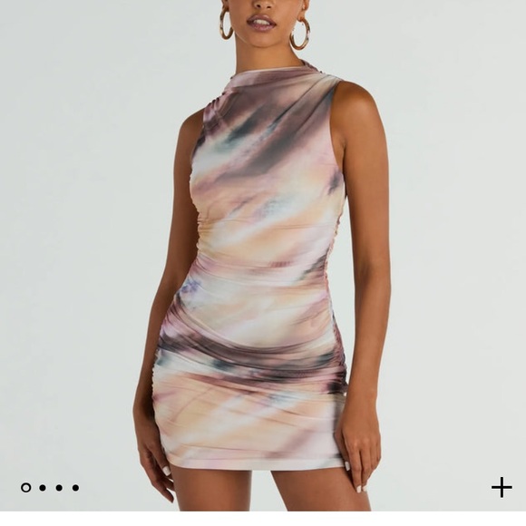 beautiful orange cream tye-dye mini dress. - Picture 1 of 4